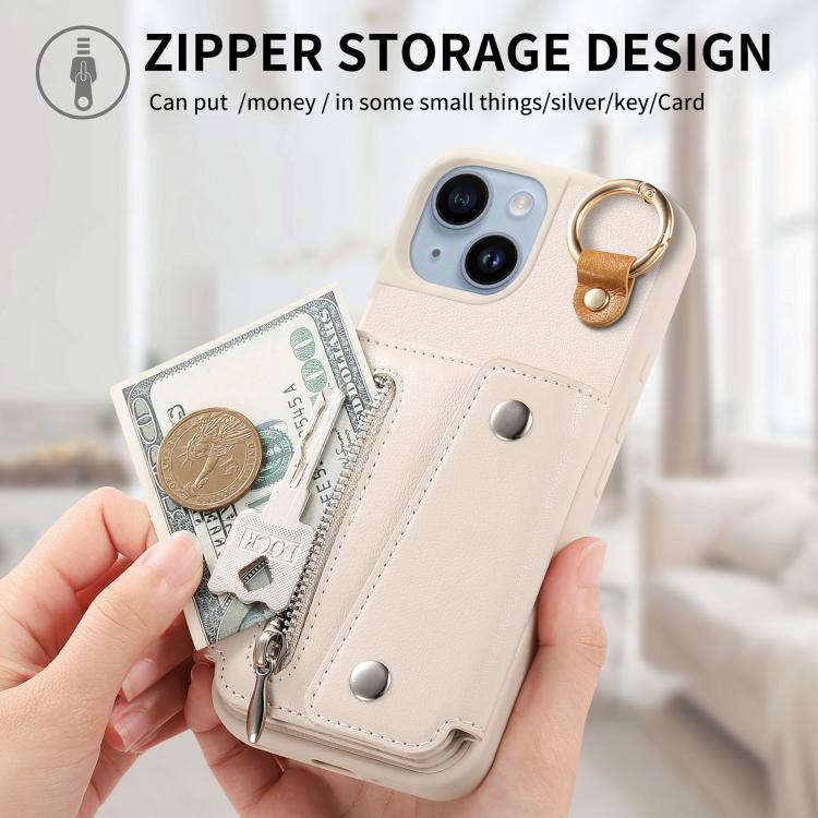 For iPhone 15 Dream Wallet D Buckle Leather Back Cover Phone Case
