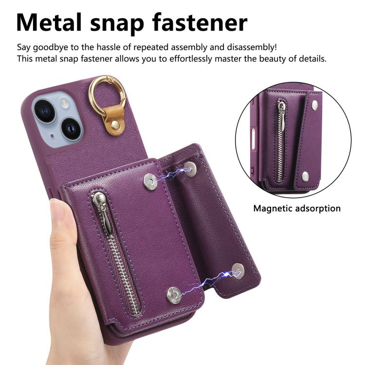 For iPhone 15 Dream Wallet D Buckle Leather Back Cover Phone Case