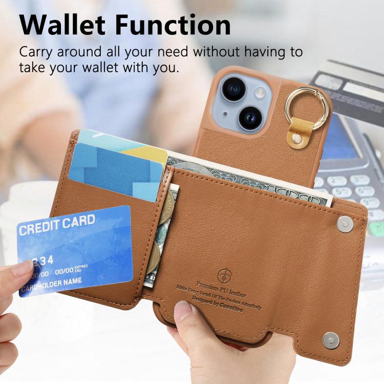 For iPhone 15 Plus Dream Wallet D Buckle Leather Back Cover Phone Case