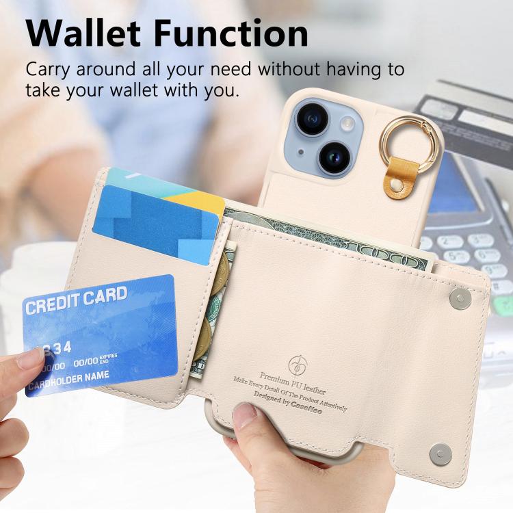 For iPhone 15 Plus Dream Wallet D Buckle Leather Back Cover Phone Case