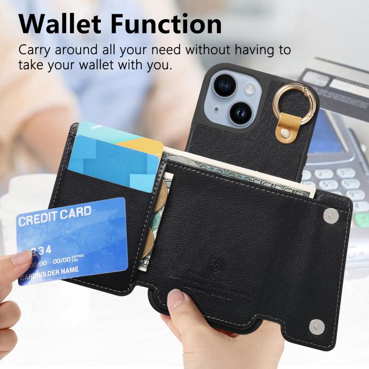 For iPhone 15 Plus Dream Wallet D Buckle Leather Back Cover Phone Case