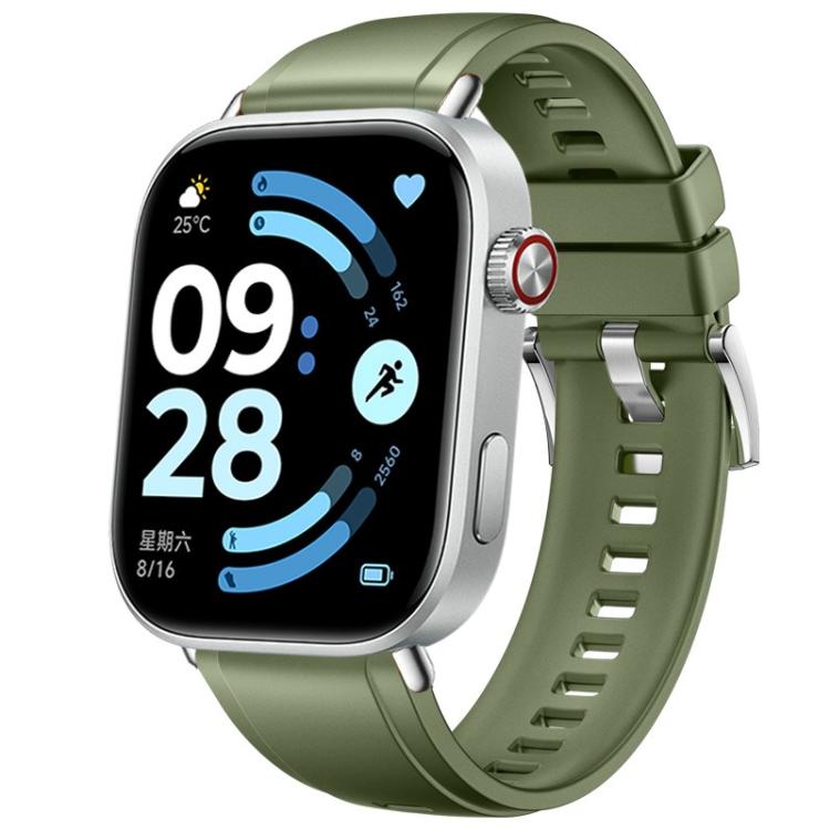 For Xiaomi Band  10 Pro / Redmi Watch 6 / 5 Press Button Silver Buckle Solid Color Silicone Watch Band