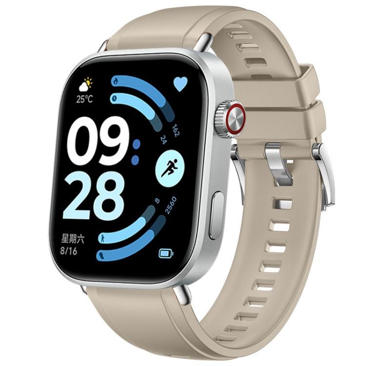 For Xiaomi Band  10 Pro / Redmi Watch 6 / 5 Press Button Silver Buckle Solid Color Silicone Watch Band