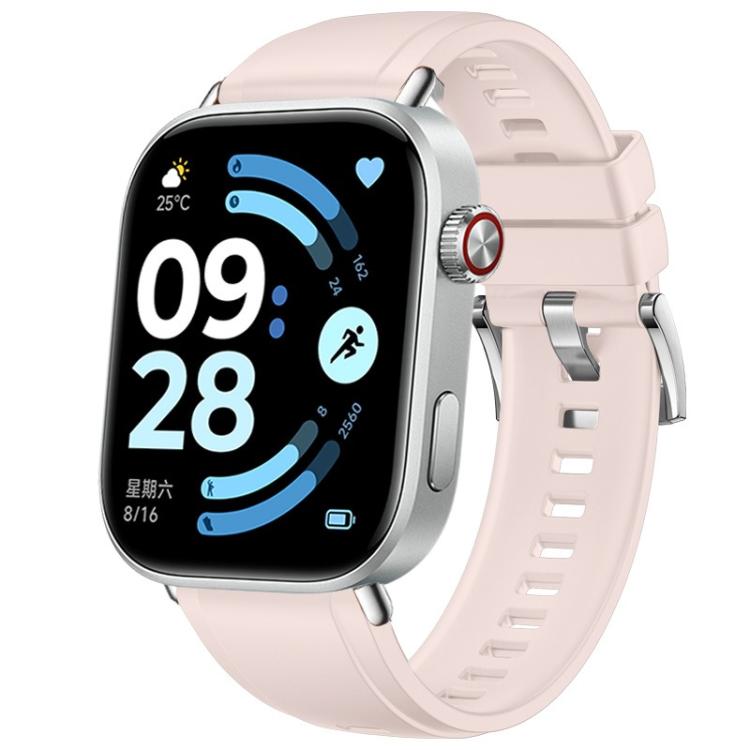For Xiaomi Band  10 Pro / Redmi Watch 6 / 5 Press Button Silver Buckle Solid Color Silicone Watch Band