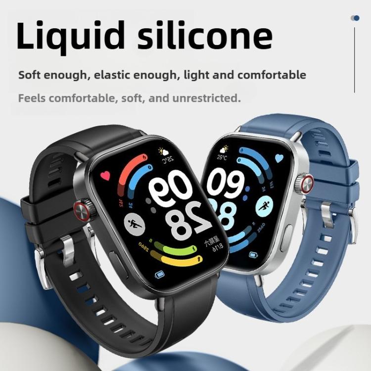 For Xiaomi Band  10 Pro / Redmi Watch 6 / 5 Press Button Silver Buckle Solid Color Silicone Watch Band