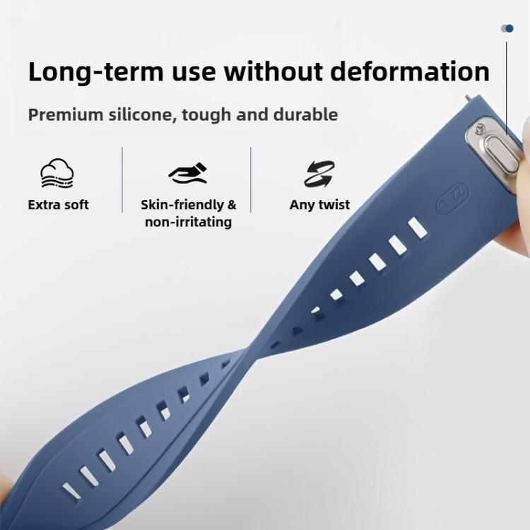 For Xiaomi Band  10 Pro / Redmi Watch 6 / 5 Press Button Silver Buckle Solid Color Silicone Watch Band