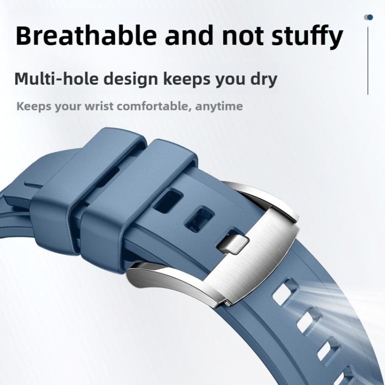For Xiaomi Band  10 Pro / Redmi Watch 6 / 5 Press Button Silver Buckle Solid Color Silicone Watch Band