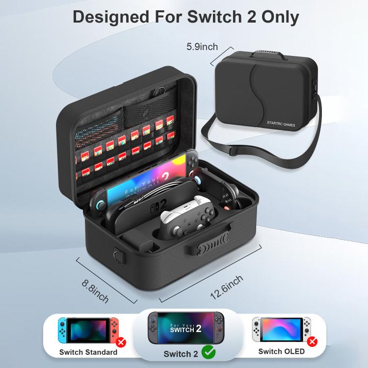 For Nintendo Switch 2 Game Controllers Multi-Functional Handheld Hard-Shell Crossbody Bag