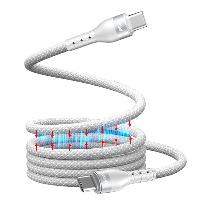 ENKAY PD100W Type-C to Type-C Magnetic Self-Coiling Braided Charging Data Cable, Length:1m