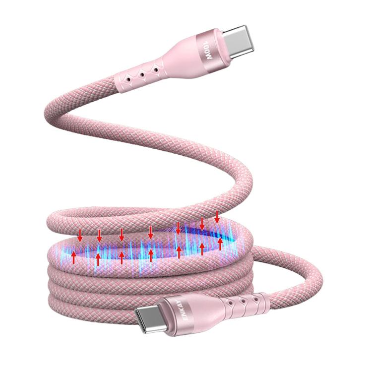 ENKAY PD100W Type-C to Type-C Magnetic Self-Coiling Braided Charging Data Cable, Length:1m