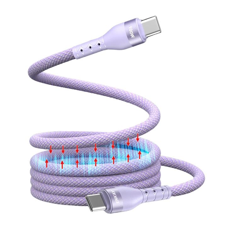 ENKAY PD100W Type-C to Type-C Magnetic Self-Coiling Braided Charging Data Cable, Length:1.5m