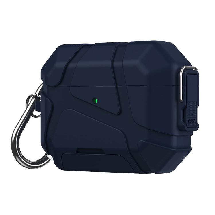 For AirPods Pro 3 Snap-Lock Invisible Holder Full-Cover TPU Earphone Cover with Carabiner