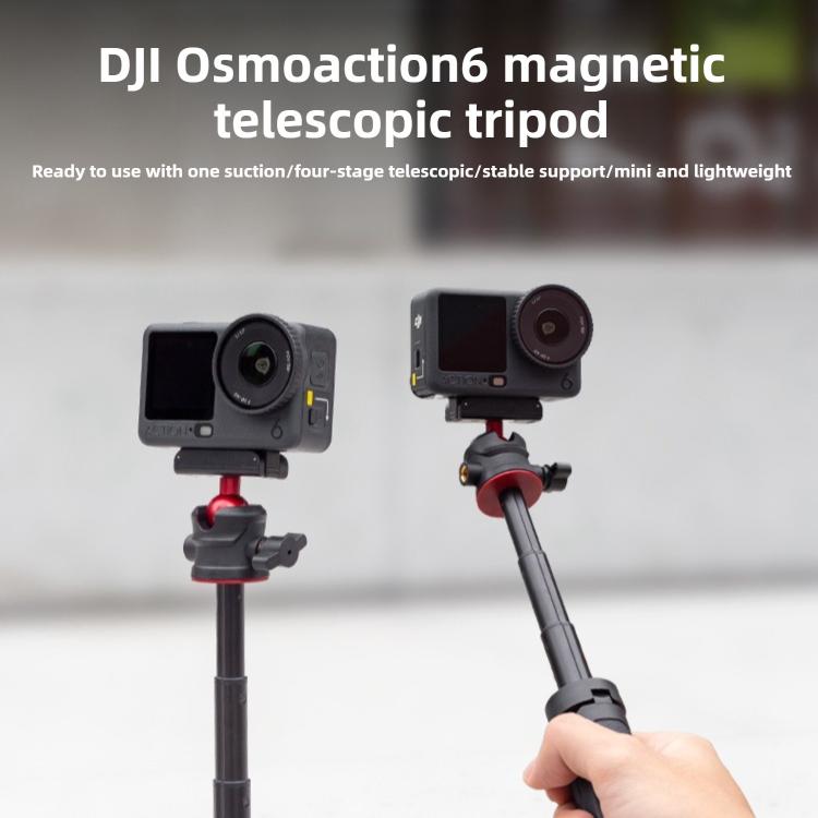 For DJI Osmo Action 6 Magnetic Handheld Telescopic Tripod Selfie Stick Holder