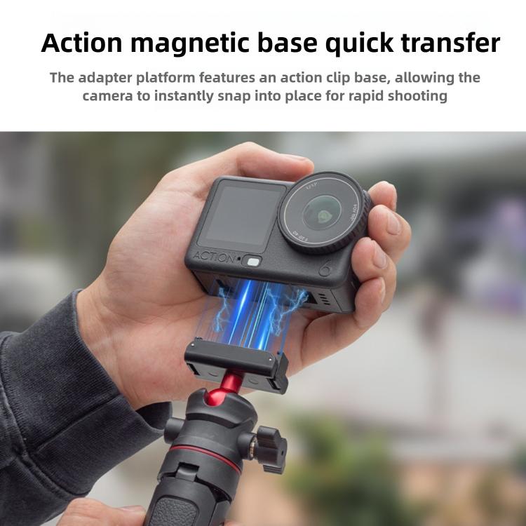 For DJI Osmo Action 6 Magnetic Handheld Telescopic Tripod Selfie Stick Holder