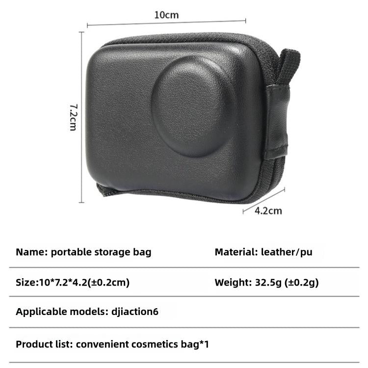 For DJI Action 6 Mini Half-zipper Body Storage Bag