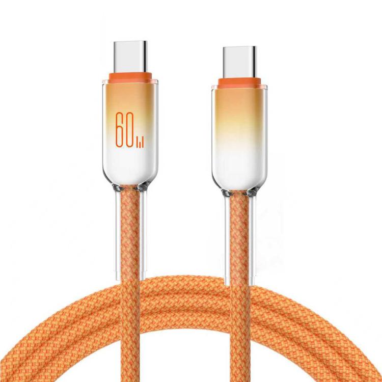 ENKAY PD60W Type-C to Type-C Gradient Color Nylon Braided Charging Data Cable, Length:1m