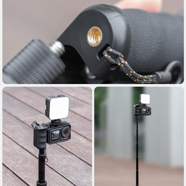 For DJI Action 5 Pro / 4 / 3 Street Photography Handle Metal Cage Shutter Button