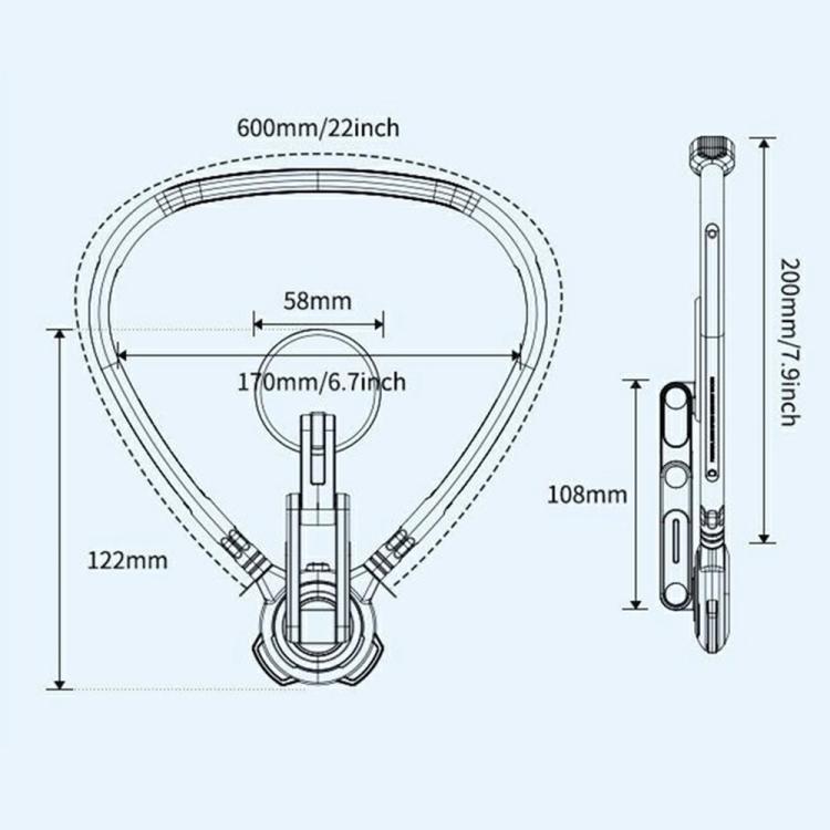 G02S Rotation Adjustable Silicone Neckband Magnetic Phone Holder for First-Person Perspective Video Shooting
