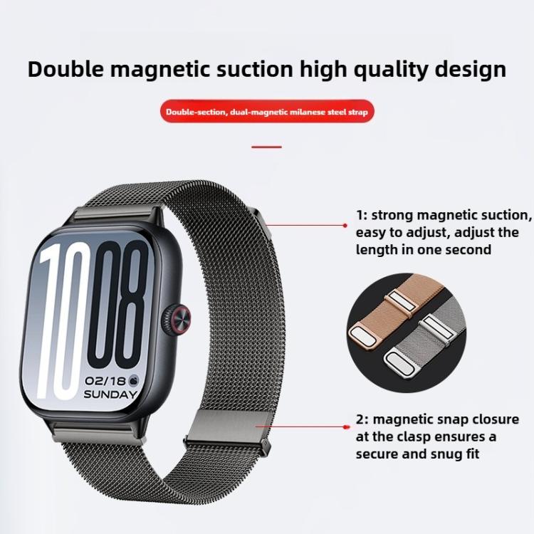 For vivo Watch GT 2 / iQOO Watch GT 2  Two-Section Dual Magnetic Milanese Stainless Steel Watch Band