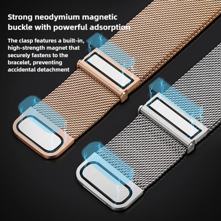For vivo Watch GT 2 / iQOO Watch GT 2  Two-Section Dual Magnetic Milanese Stainless Steel Watch Band