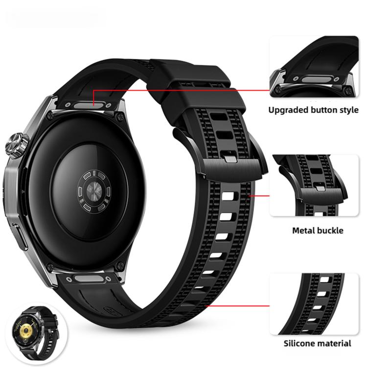 22mm Press Button Braid Nylon Hybrid Silicone Watch Band