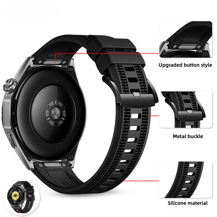 22mm Press Button Braid Nylon Hybrid Silicone Watch Band