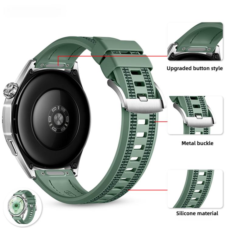 22mm Press Button Braid Nylon Hybrid Silicone Watch Band