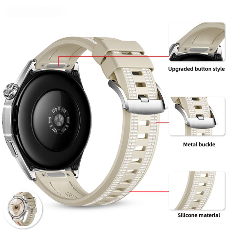 22mm Press Button Braid Nylon Hybrid Silicone Watch Band