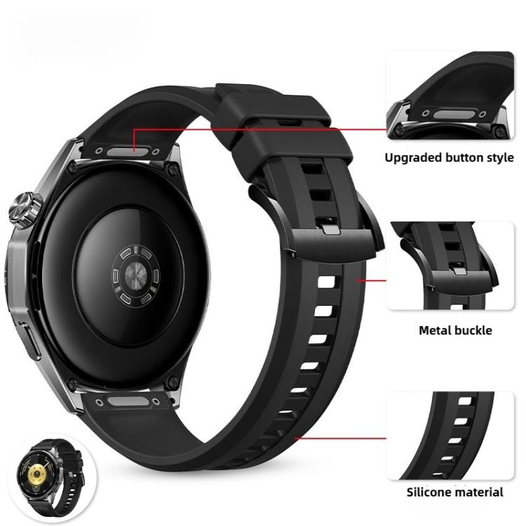 22mm Press Button Solid Color Silicone Watch Band