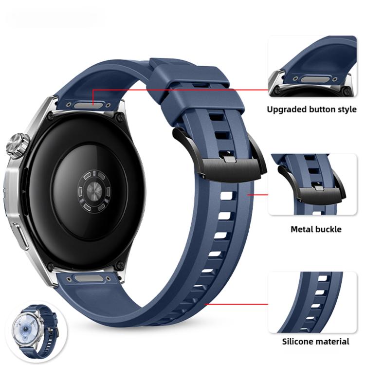 22mm Press Button Solid Color Silicone Watch Band