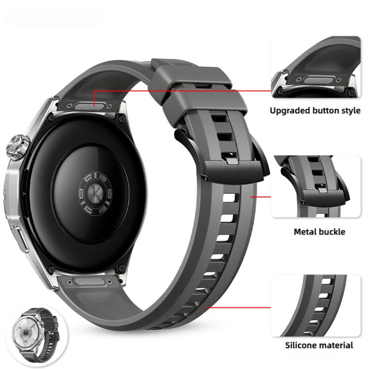 22mm Press Button Solid Color Silicone Watch Band