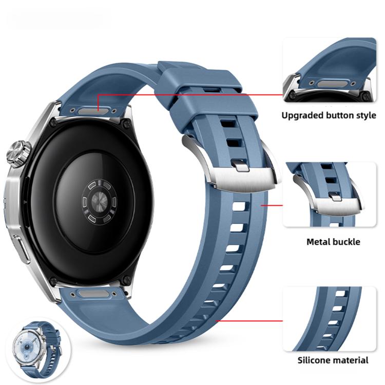 22mm Press Button Solid Color Silicone Watch Band