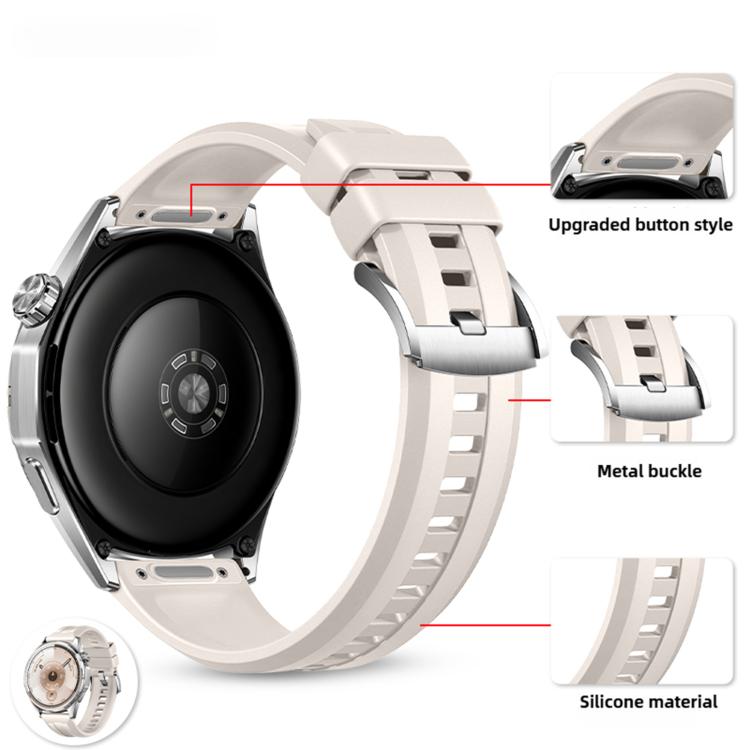 22mm Press Button Solid Color Silicone Watch Band