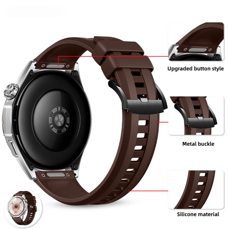 22mm Press Button Solid Color Silicone Watch Band