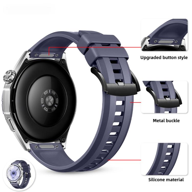 22mm Press Button Solid Color Silicone Watch Band