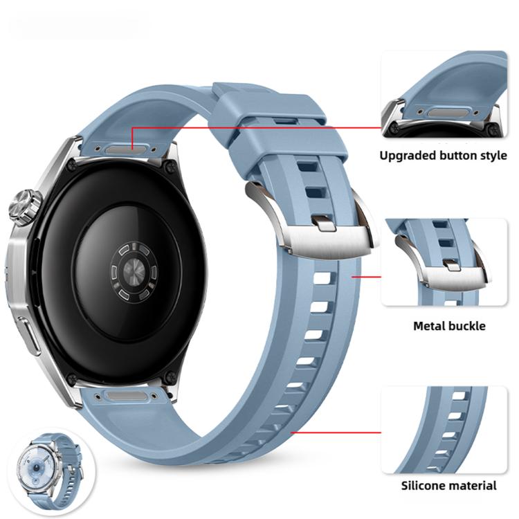22mm Press Button Solid Color Silicone Watch Band