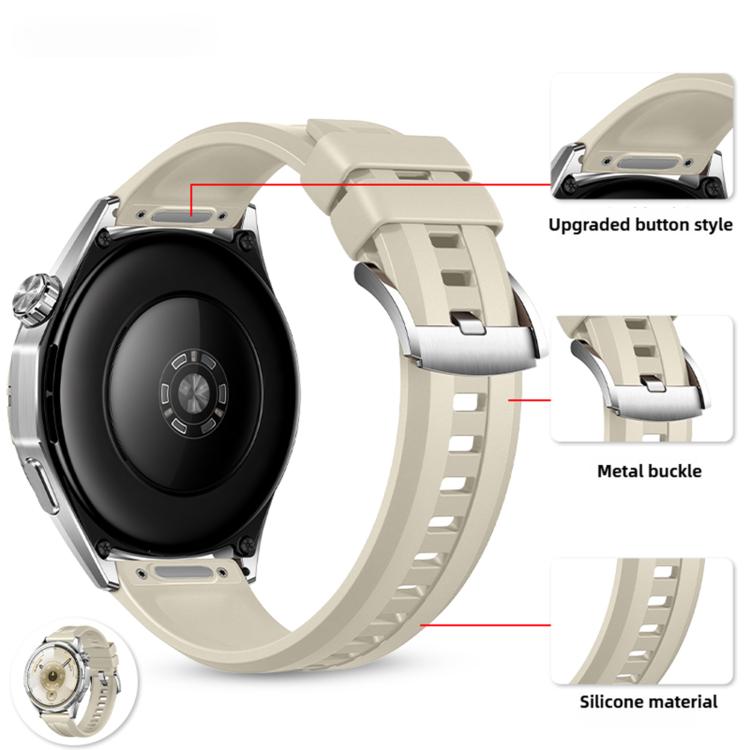 22mm Press Button Solid Color Silicone Watch Band