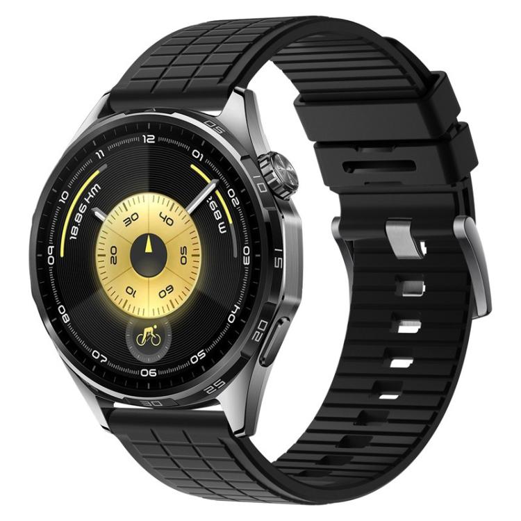 22mm Square Texture Solid Color Fluororubber Watch Band