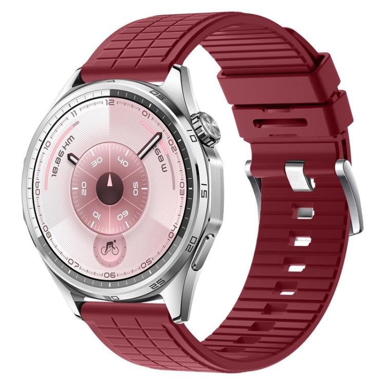 22mm Square Texture Solid Color Fluororubber Watch Band