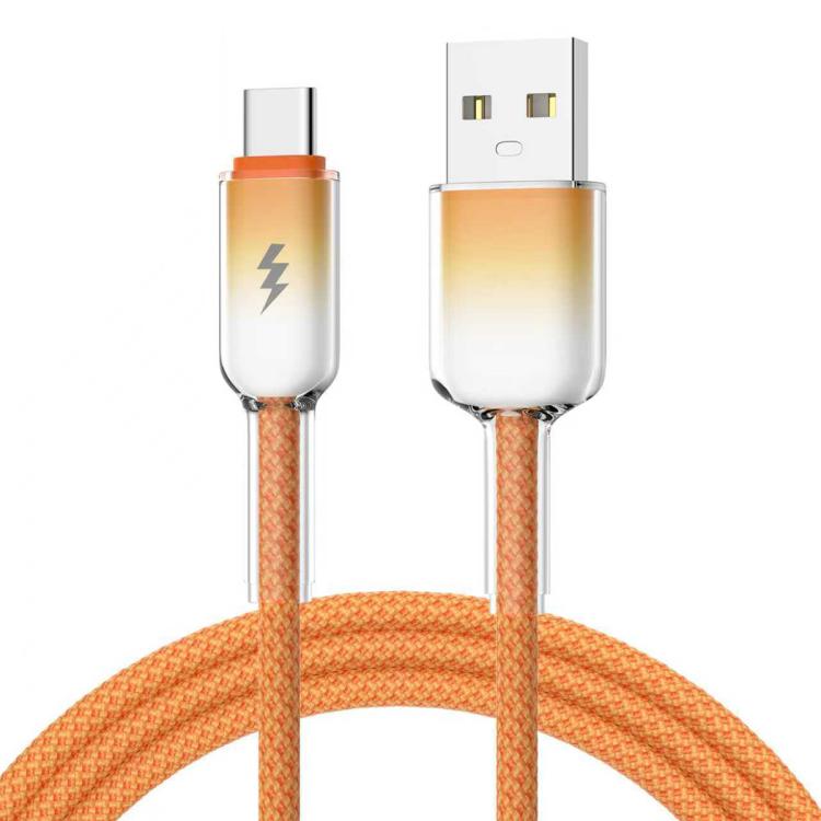 ENKAY 60W USB to Type-C Gradient Color Nylon Braided Fast Charging Data Cable, Length:1m