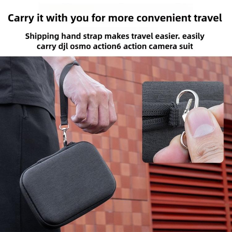 For DJI Osmo Action 6 Action Cameras Portable Kit Storage Bag With Handle Hanging Strap - Black