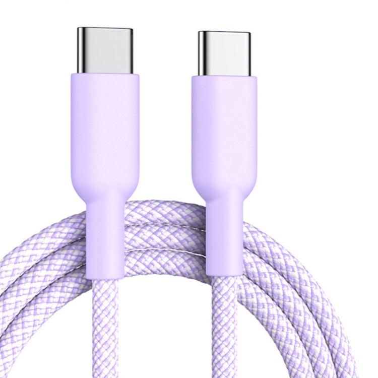 ENKAY ENK-CB182 PD60W Type-C to Type-C Nylon Braided Charging Data Cable, Length:2m