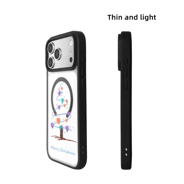For iPhone 17 Pro Max Christmas Series Strong Magnetic Painted Black Edge Phone Case