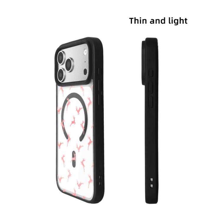 For iPhone 17 Pro Max Christmas Series Strong Magnetic Painted Black Edge Phone Case
