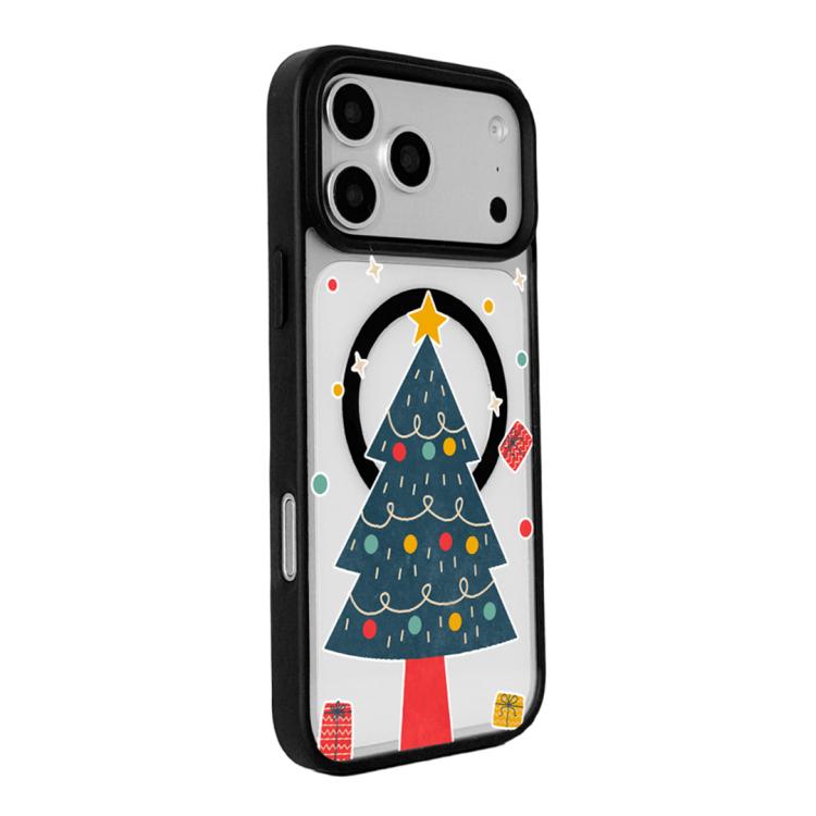 For iPhone 17 Pro Max Christmas Series Strong Magnetic Painted Black Edge Phone Case
