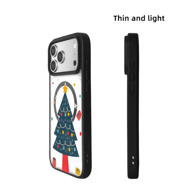For iPhone 17 Pro Max Christmas Series Strong Magnetic Painted Black Edge Phone Case