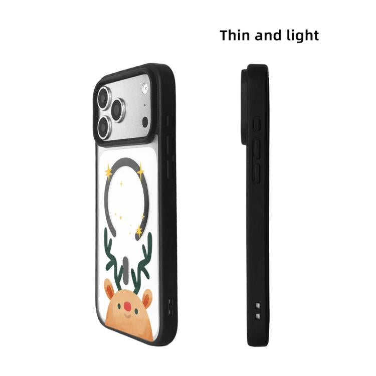 For iPhone 17 Pro Max Christmas Series Strong Magnetic Painted Black Edge Phone Case
