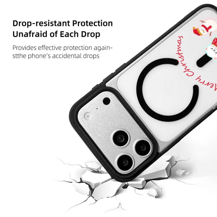 For iPhone 17 Pro Max Christmas Series Strong Magnetic Painted Black Edge Phone Case