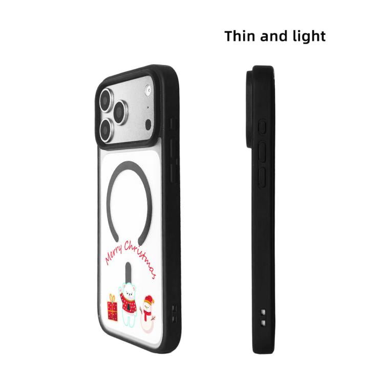 For iPhone 17 Pro Max Christmas Series Strong Magnetic Painted Black Edge Phone Case