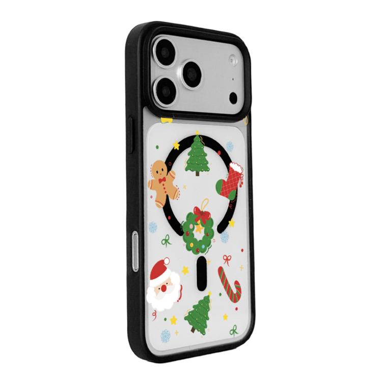 For iPhone 17 Pro Max Christmas Series Strong Magnetic Painted Black Edge Phone Case
